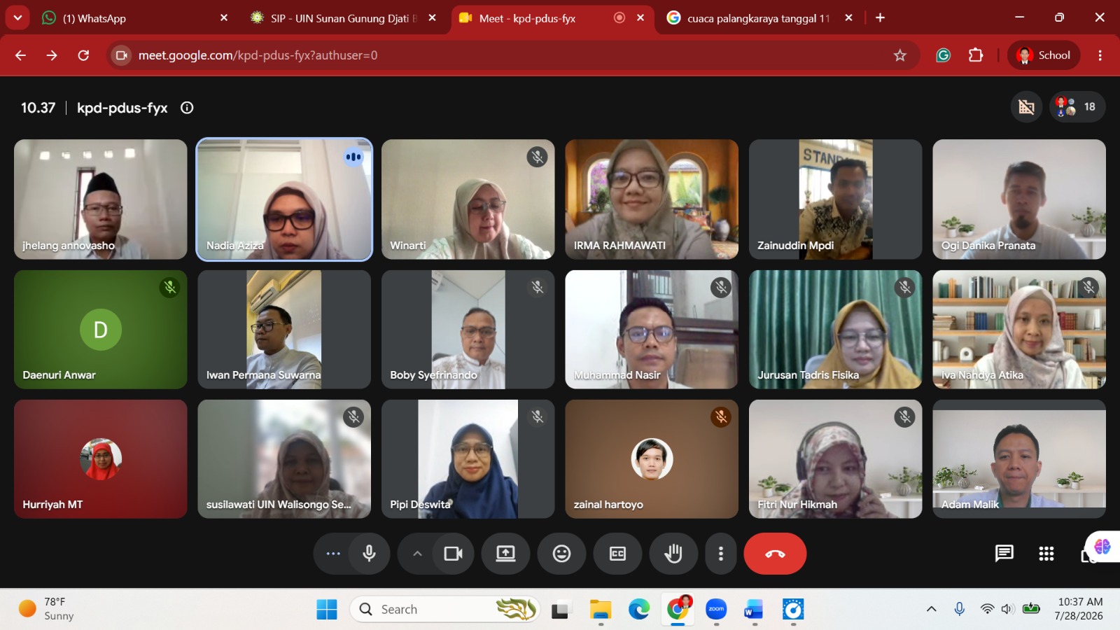 Kegiatan Rapat Persiapan Rakernas di UIN Antasari dan UIN Palangkaraya